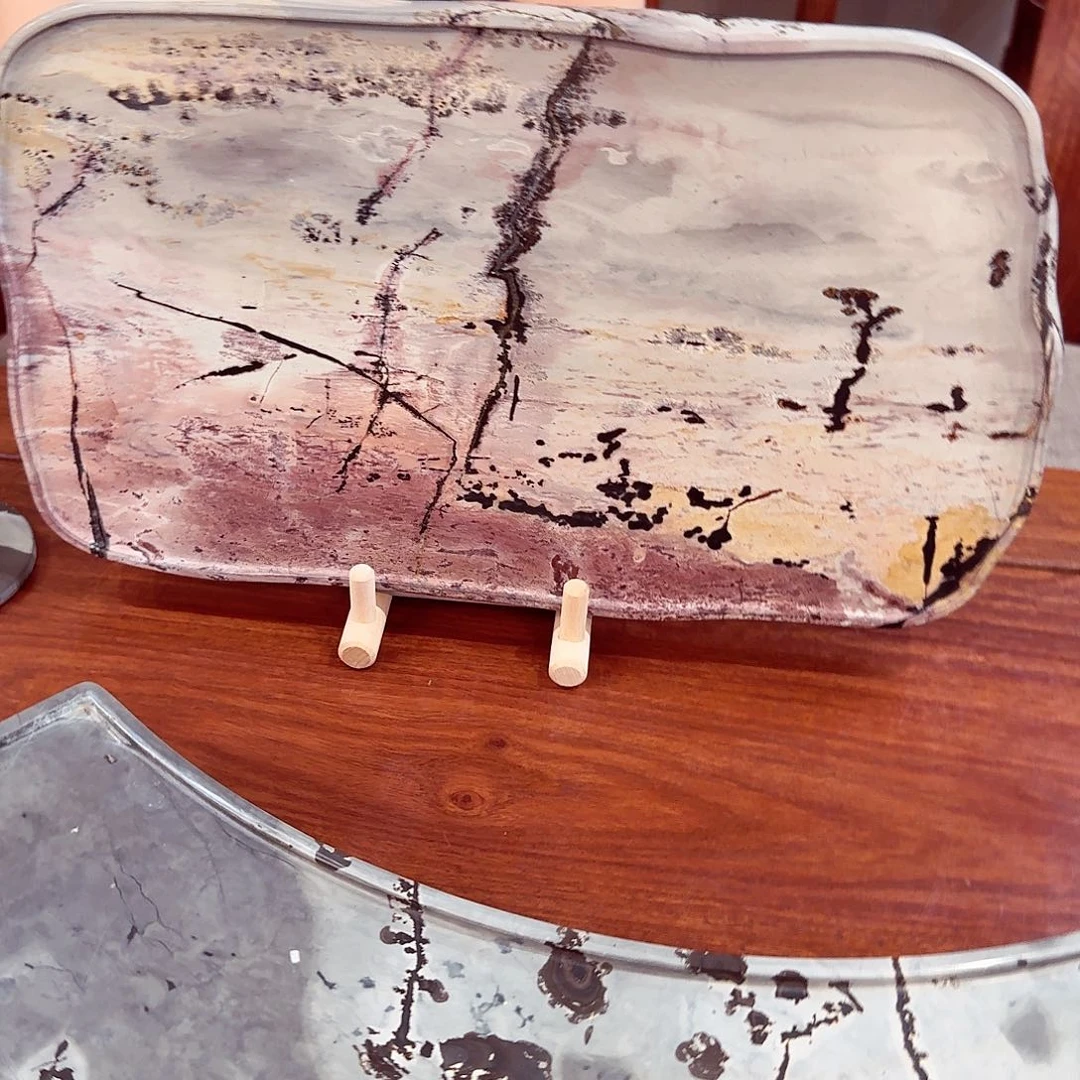 客*人国画石茶具 干泡台