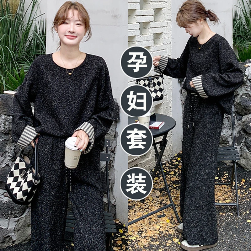 韩系高级感大码孕妇早秋季独特设计感小众潮流绝美套高质量装秋装