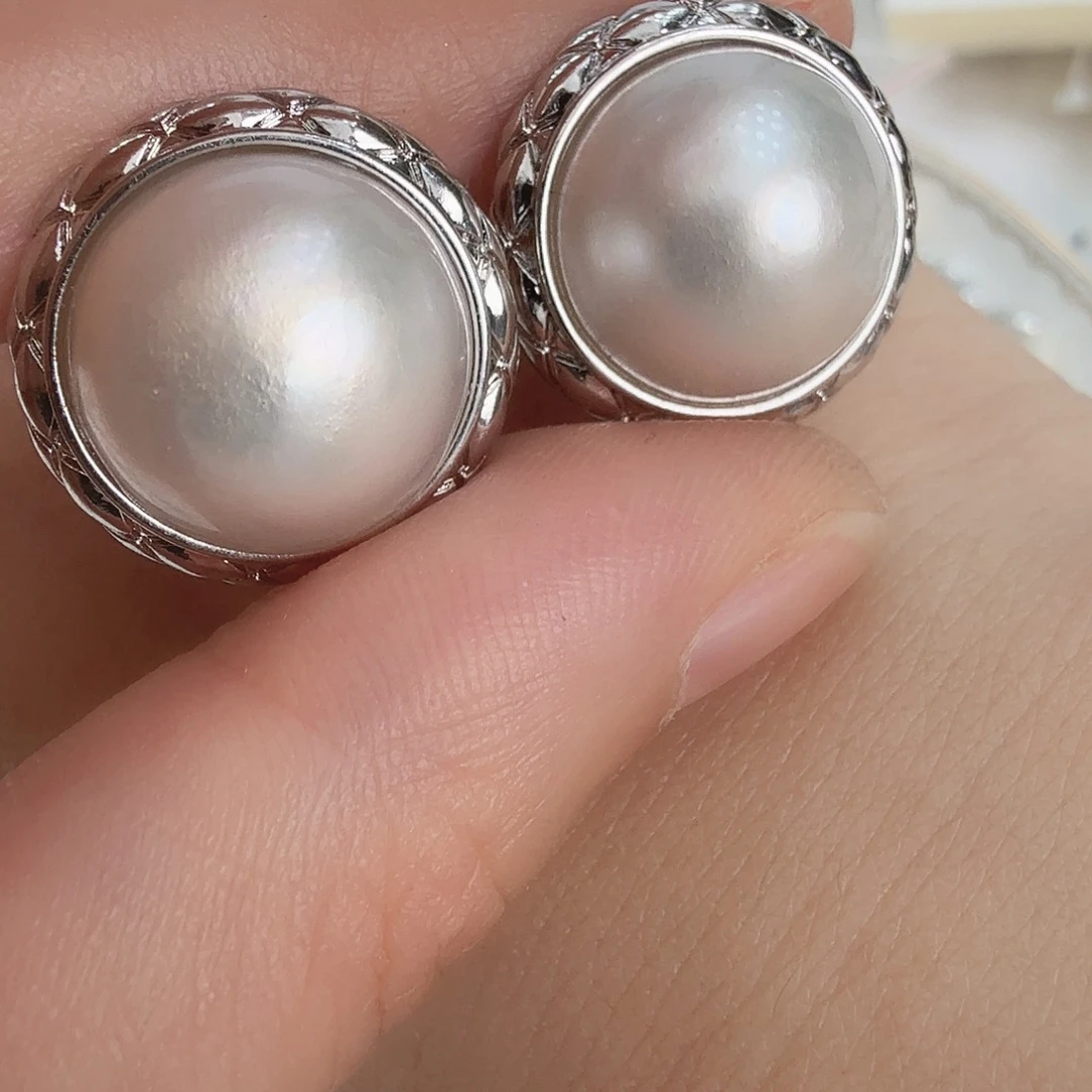 拼合珍珠（马贝珠）耳饰未镶嵌