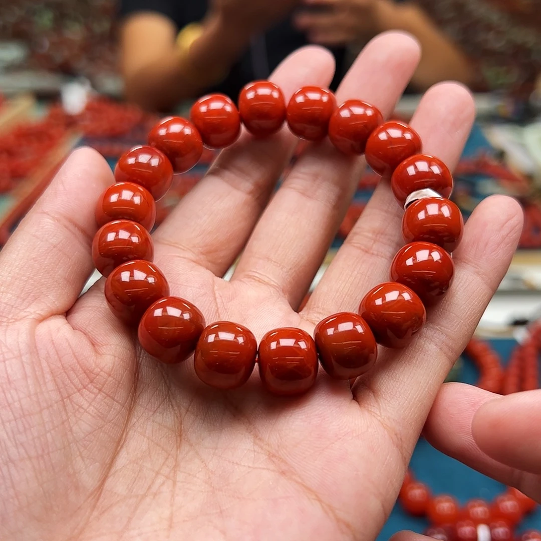 派***星未镶嵌手串南红玛瑙瓦西南红12
