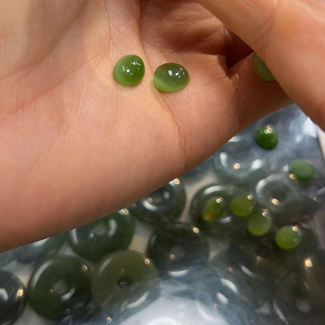 和田玉银S925镶嵌耳饰心****