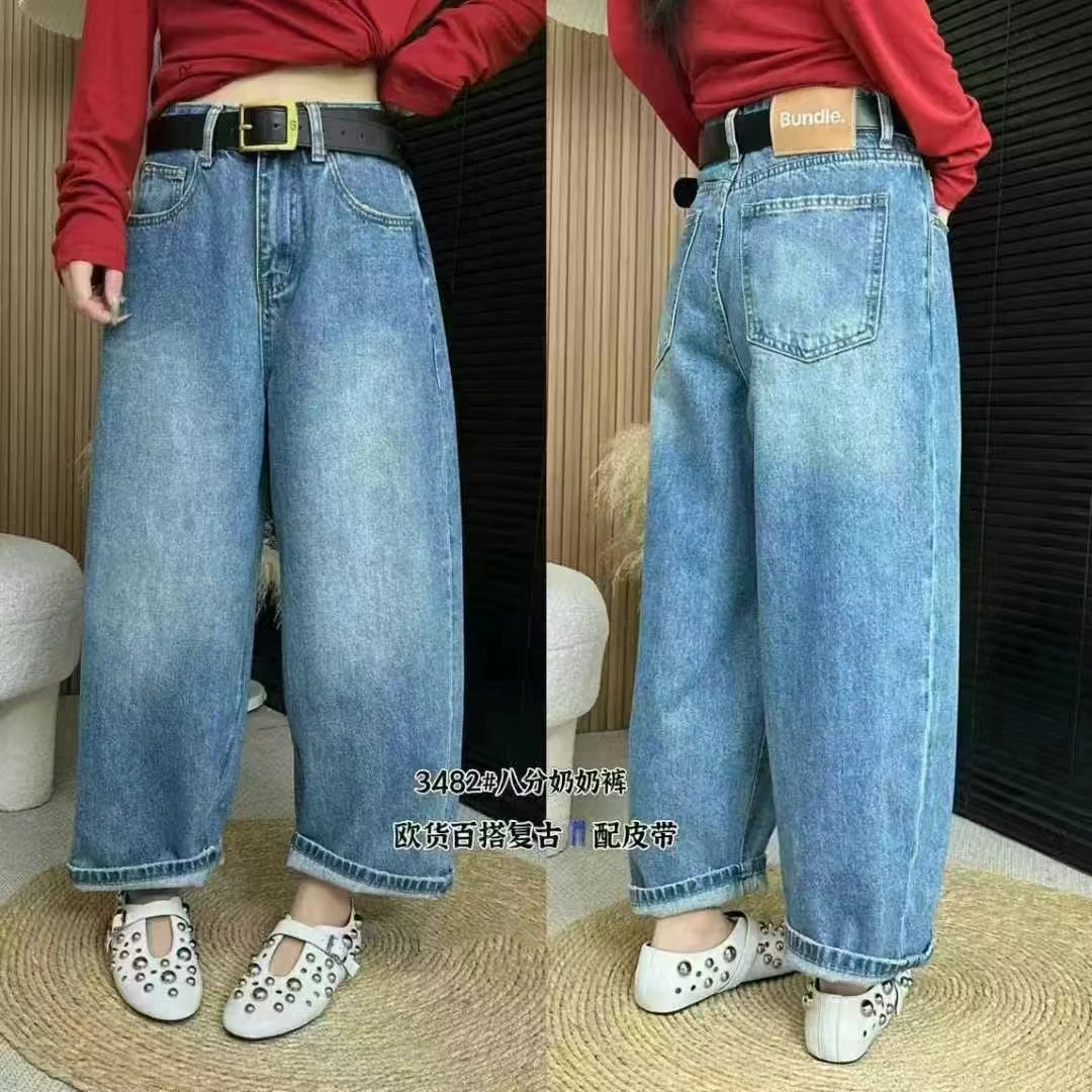【锦衣服饰】LK 3482欧货百搭复古八分奶奶裤