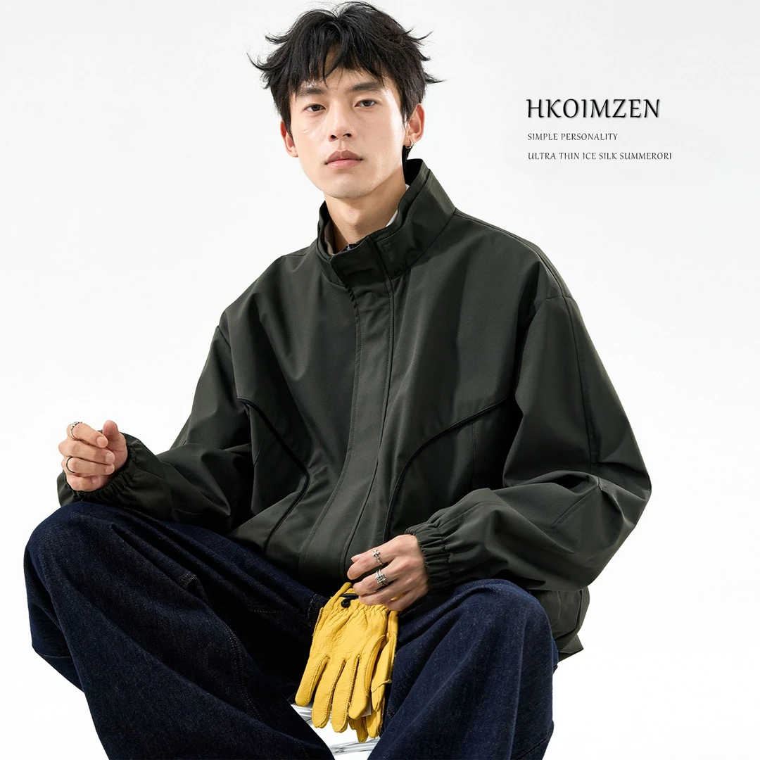 2025新款男士夹克秋季防风防水冲锋衣爆款美式立领工装飞行外套