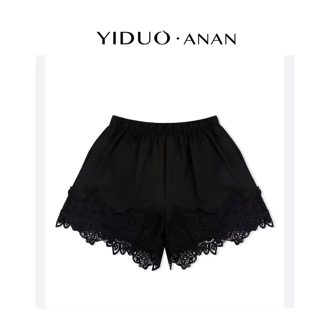 Yi·Duo 韩系时髦精蕾丝刺绣镂空花边A版短裤
