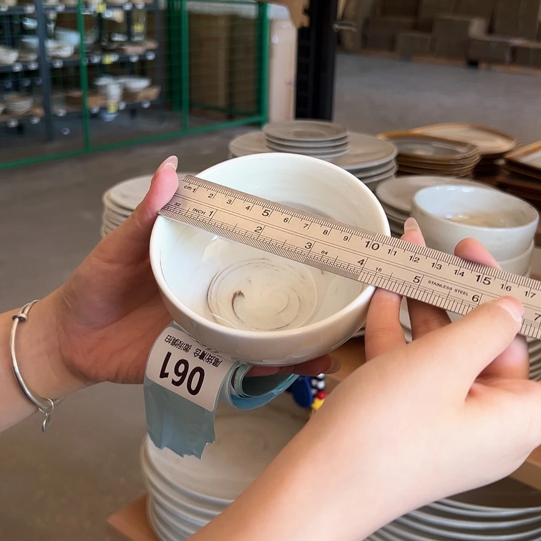 新骨瓷061微瑕云纹石4.25寸米饭碗
