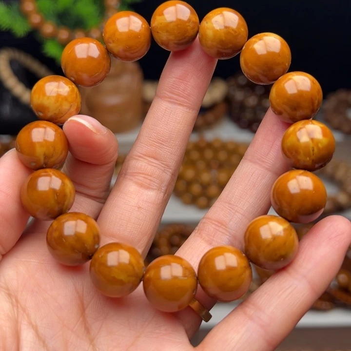 紫金鼠手串卡14半实心火焰纹光珠