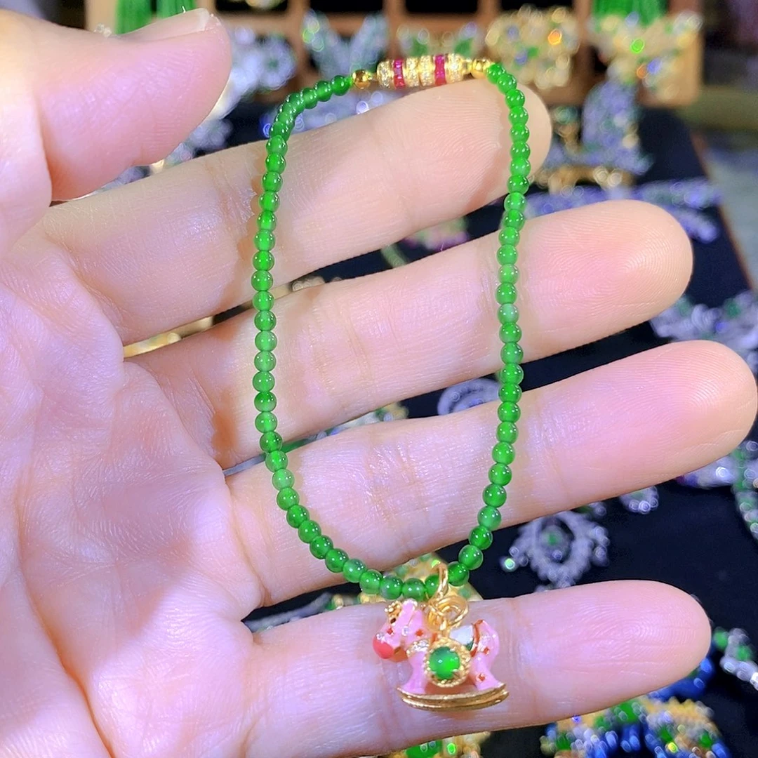 吊坠(不含链)银S925镶嵌翡翠