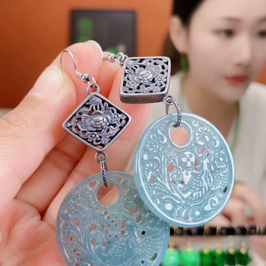 翡翠未镶嵌耳饰饰品
