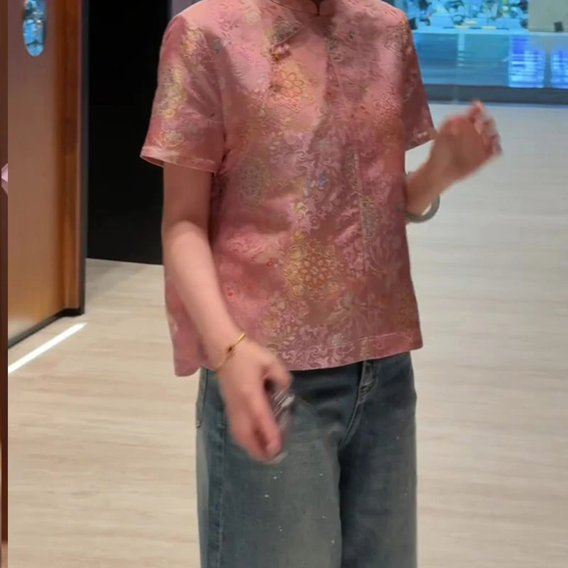 今年流行漂亮独特新中式国风年轻款改良唐装短袖夏季2025新款上衣