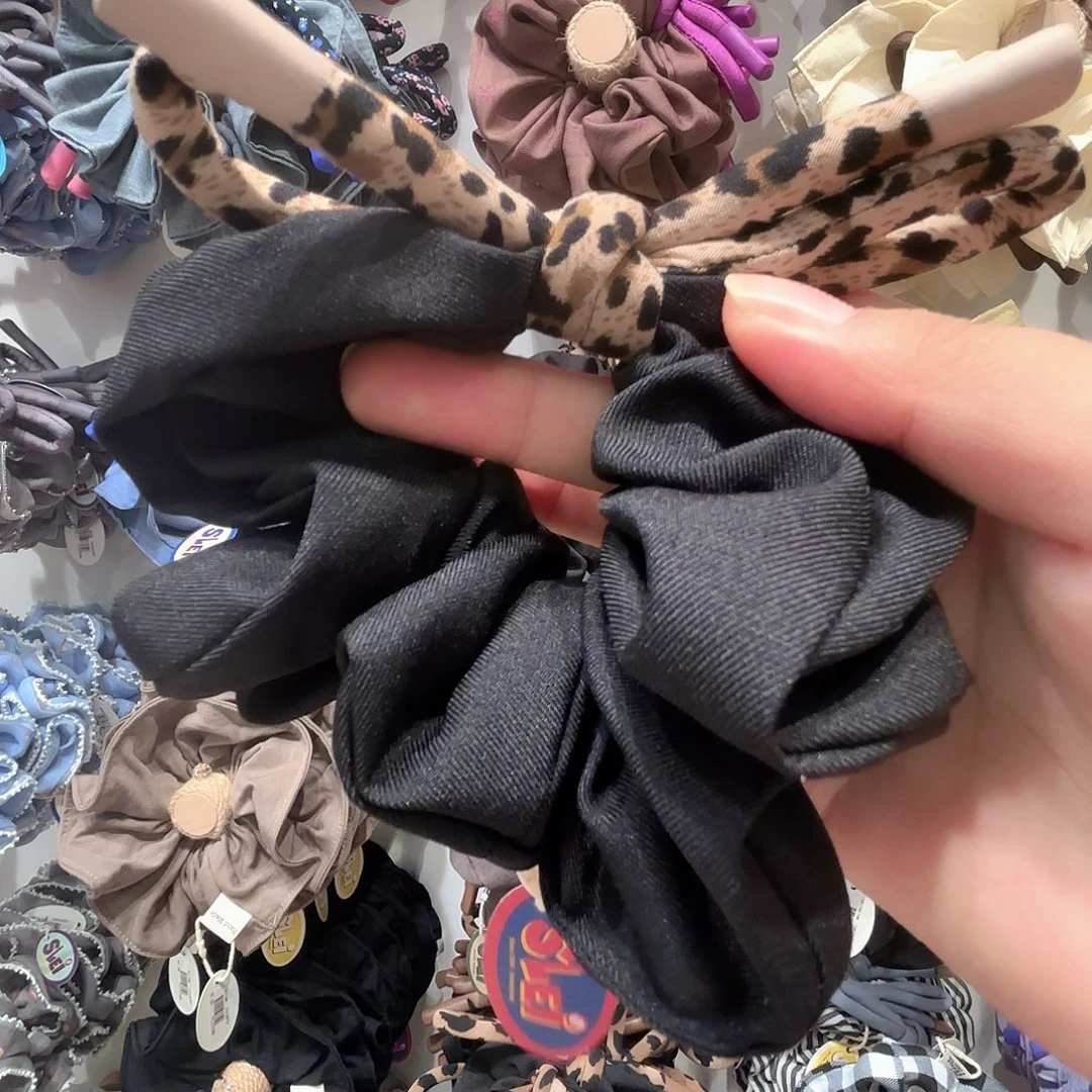 布艺非金属0131黑色豹纹发圈