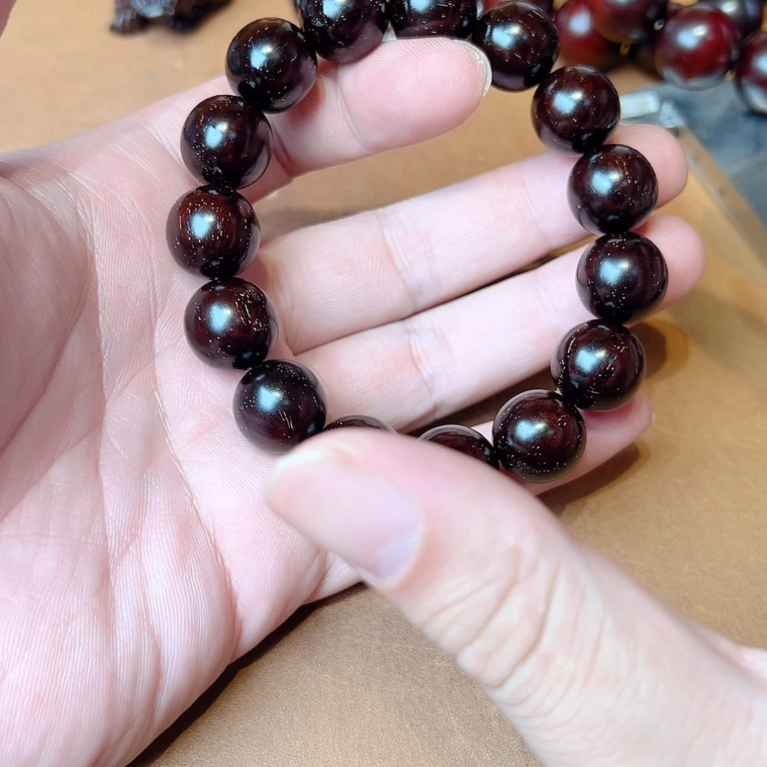 小叶紫檀手串/手链15黑珍珠