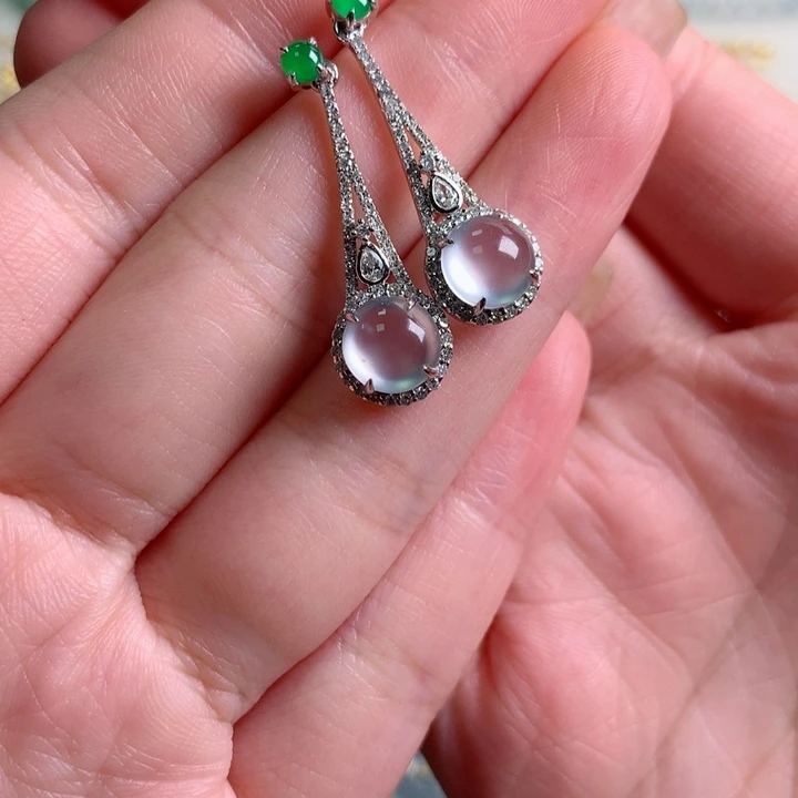 18K金镶嵌翡翠耳饰耳饰