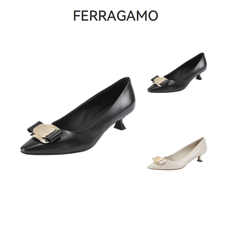 未使用 FERRAGAMO/菲拉格慕 女士低跟单鞋跟高4cm 0768708