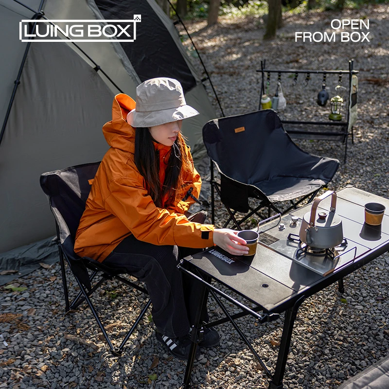 LUING BOX露营盒子 花朵椅 户外折叠便携式月亮椅沙滩亲子椅全