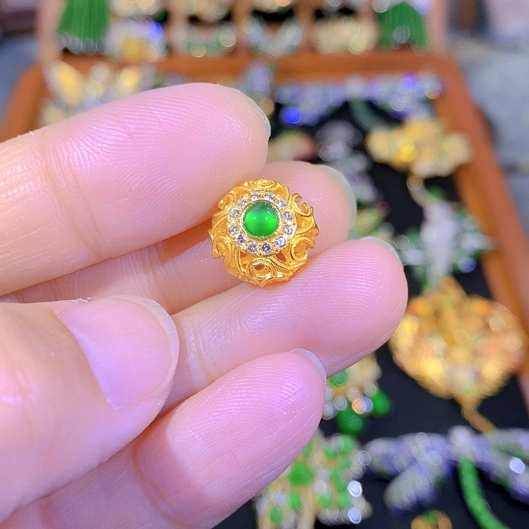 银S925镶嵌挂件翡翠