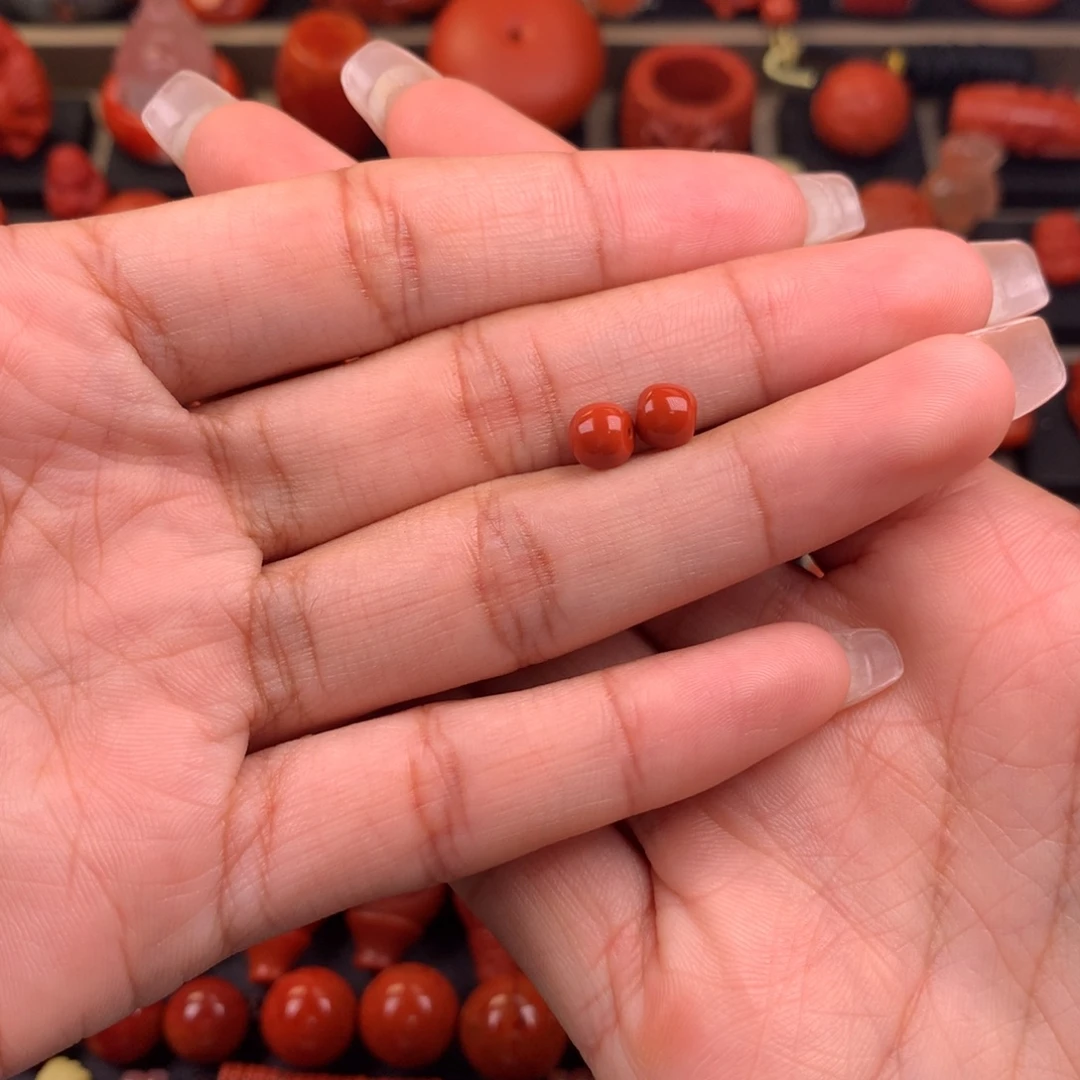 南红玛瑙未镶嵌老型对珠6