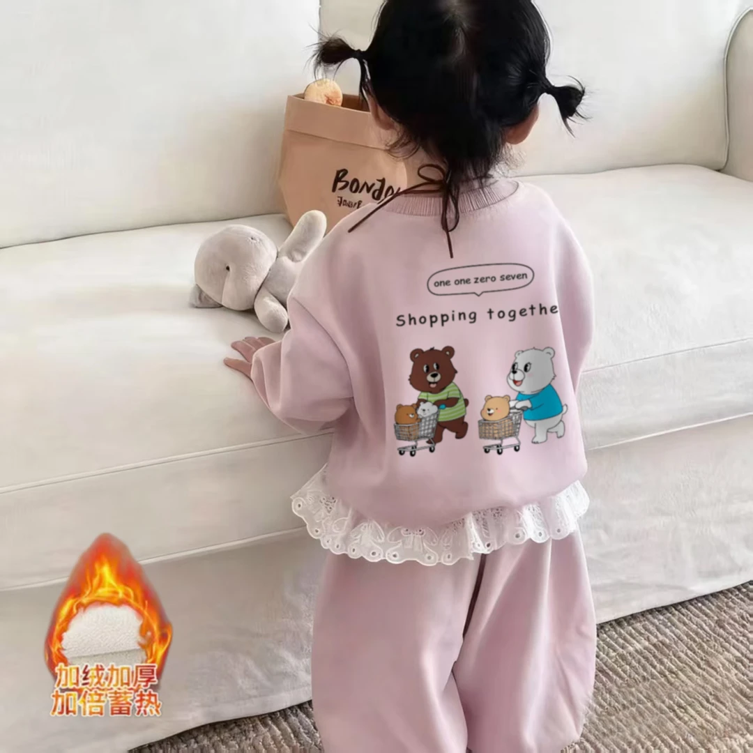 女童卫衣套装新款儿童洋气女宝宝宽松运动两件套休闲春秋打底衣潮