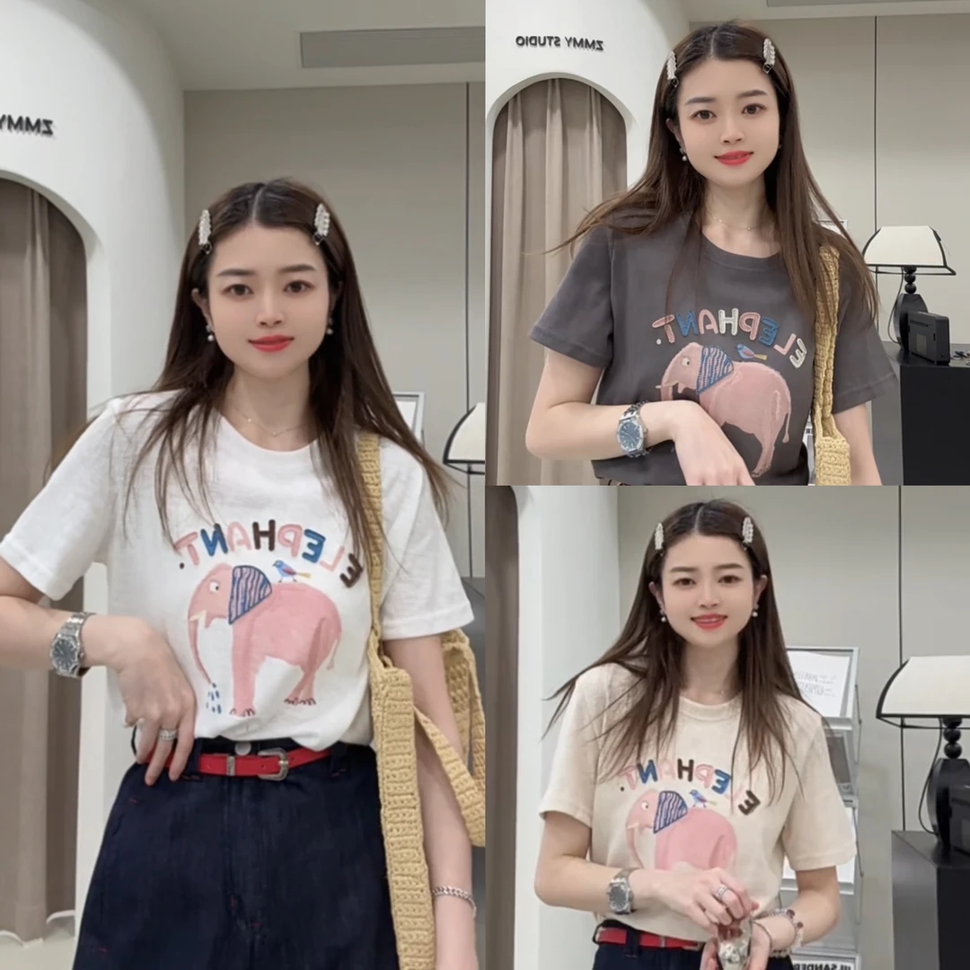 【ZMMY严选私服】夏季新款高品质重工刺绣减龄卡通字母短袖K5041601