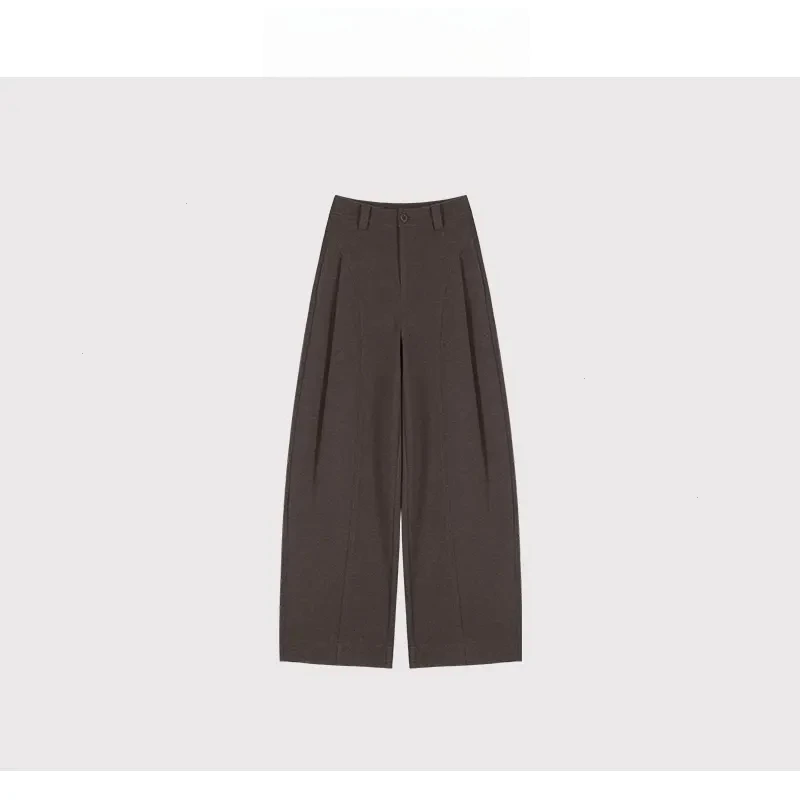 秋冬厚款呢子贝斯裤~糯感休闲裤垂感宽松直筒裤显瘦阔腿裤女1527