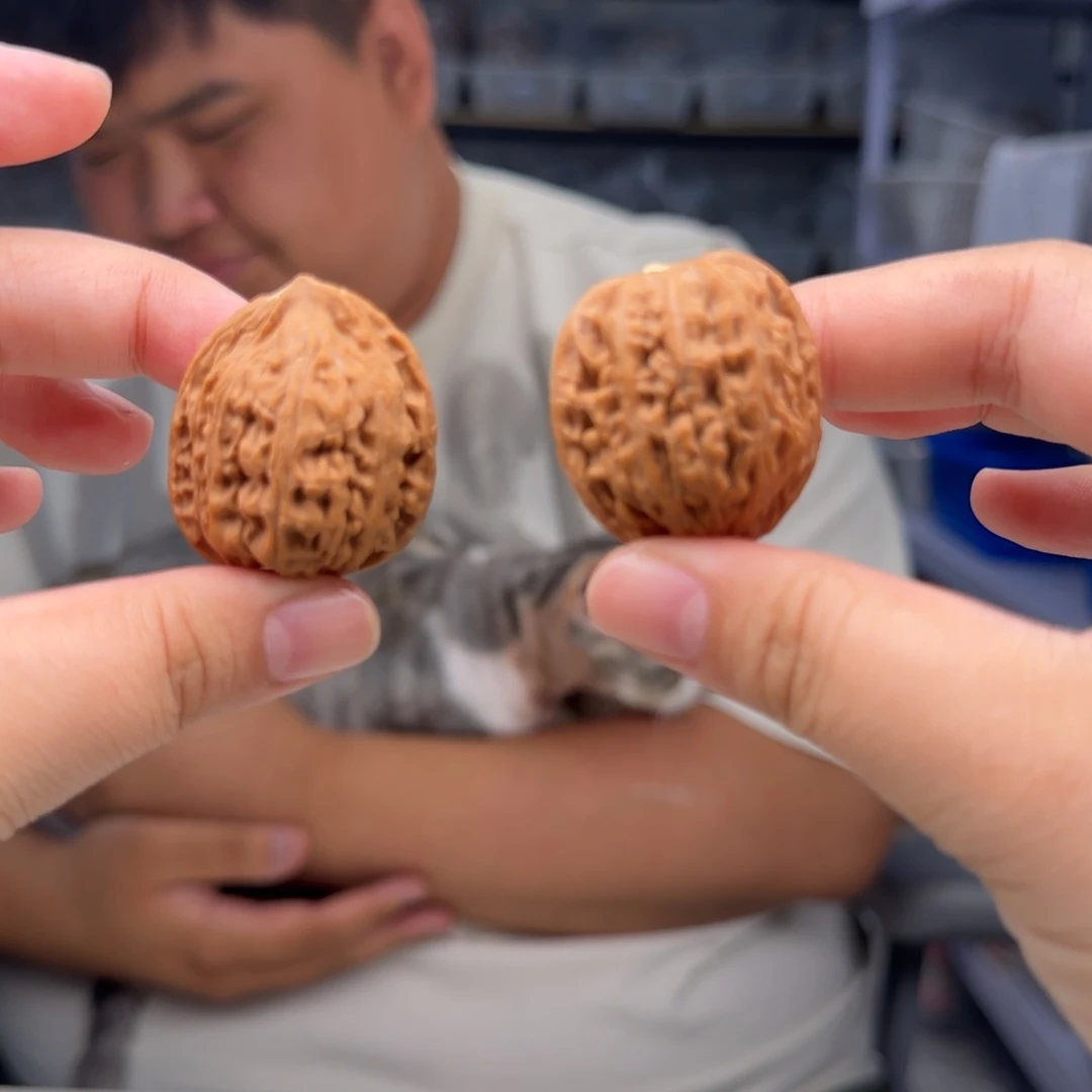 文玩核桃把件32石子磨