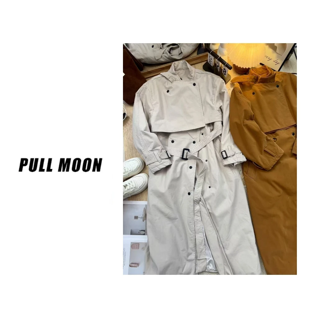 8825-1 秋季韩系高级感气质立领外套女新款小众过膝大衣 FY/1227