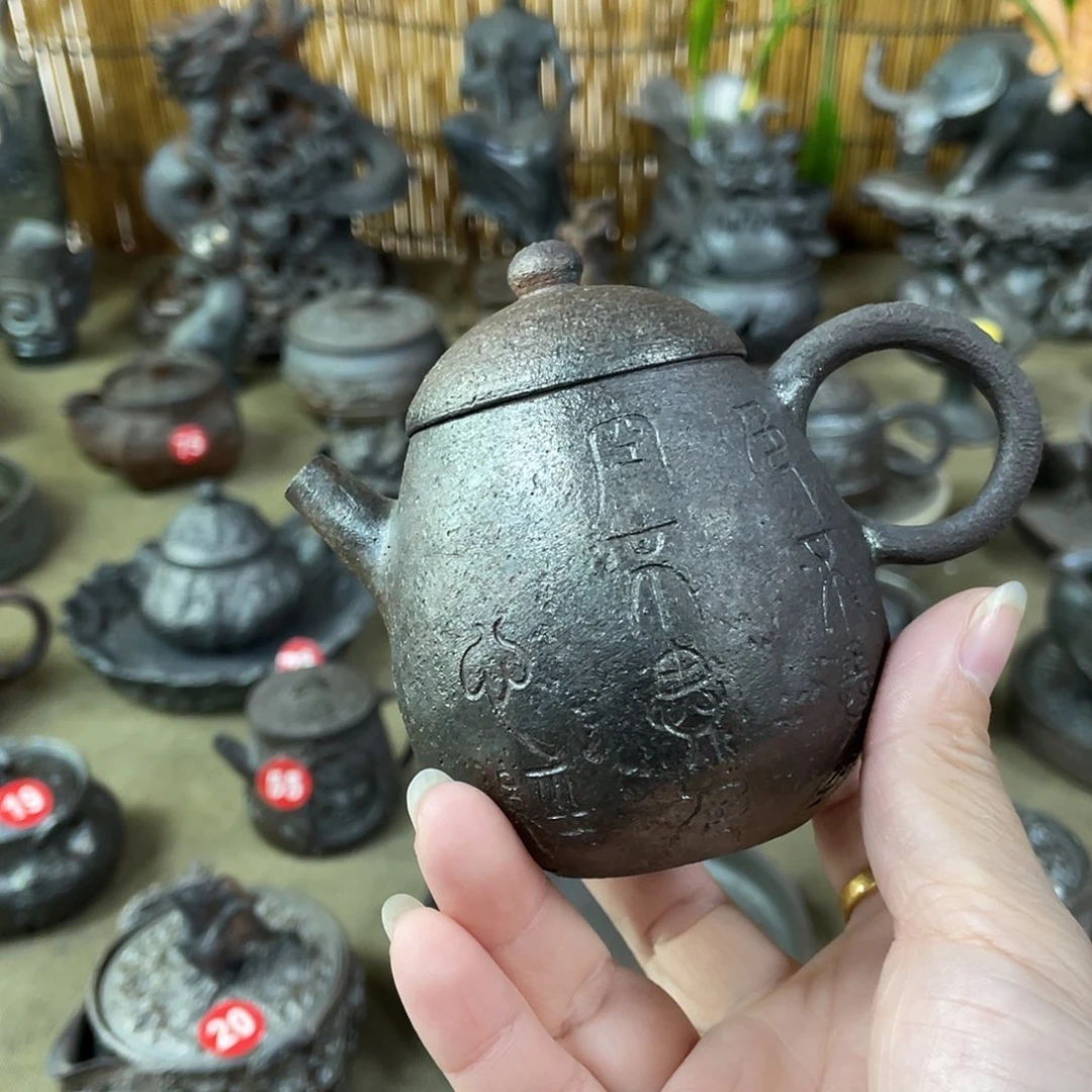 壶全手捏柴烧茶器