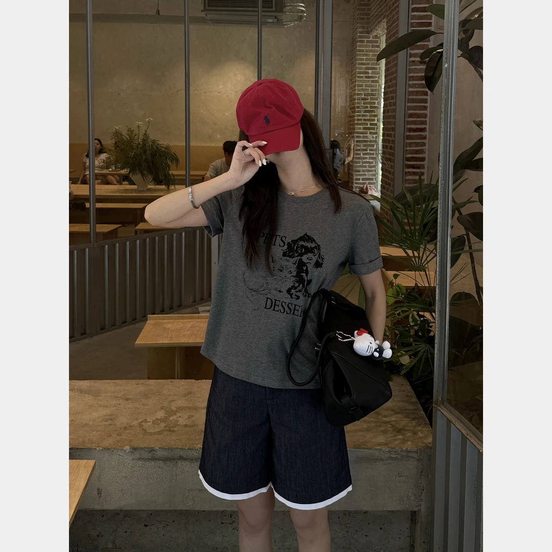 【猫狗拍档】“小猫T”高品质设计感猫狗印花减龄舒适短袖T恤21702