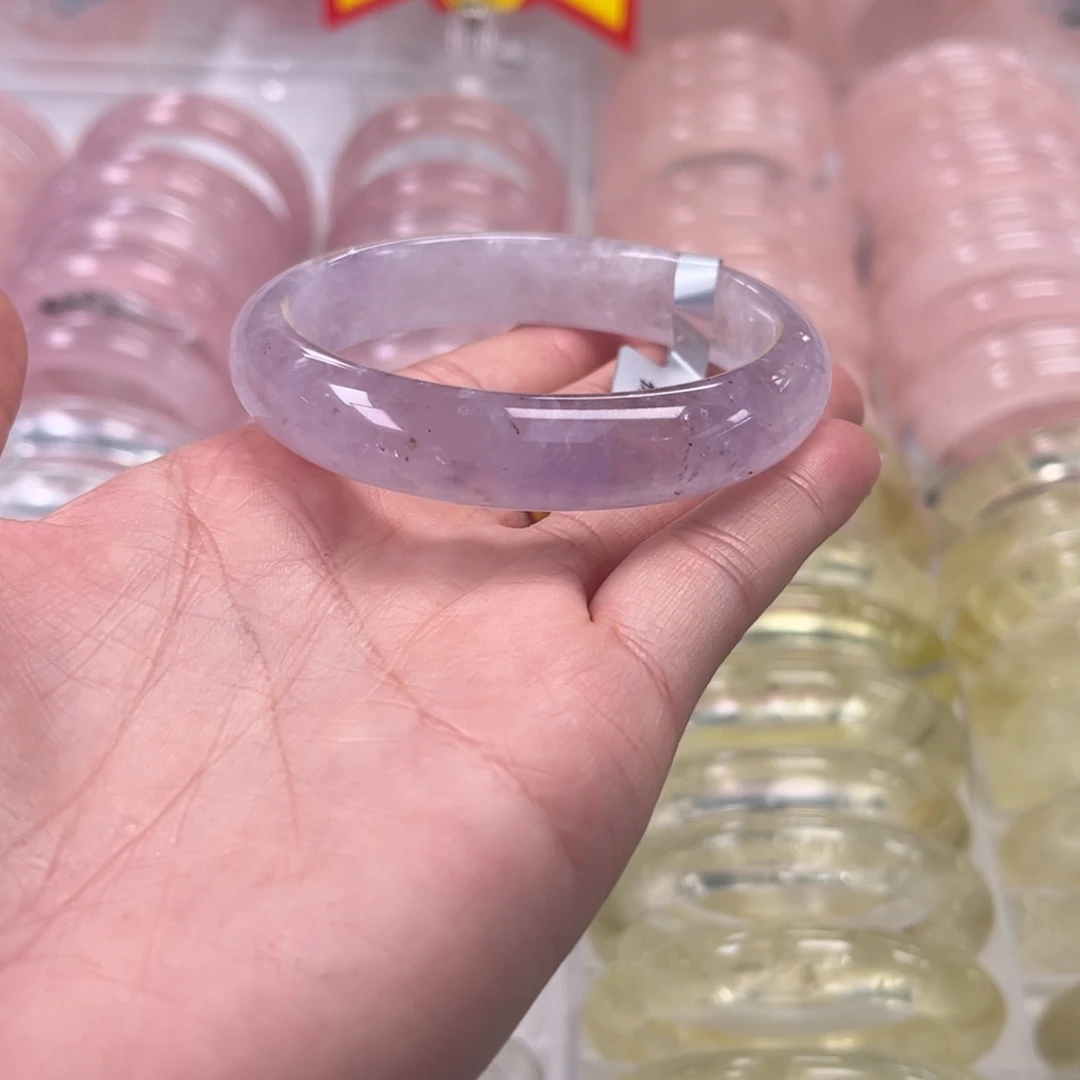 水晶未镶嵌手镯紫水晶56（有共生）不退不换