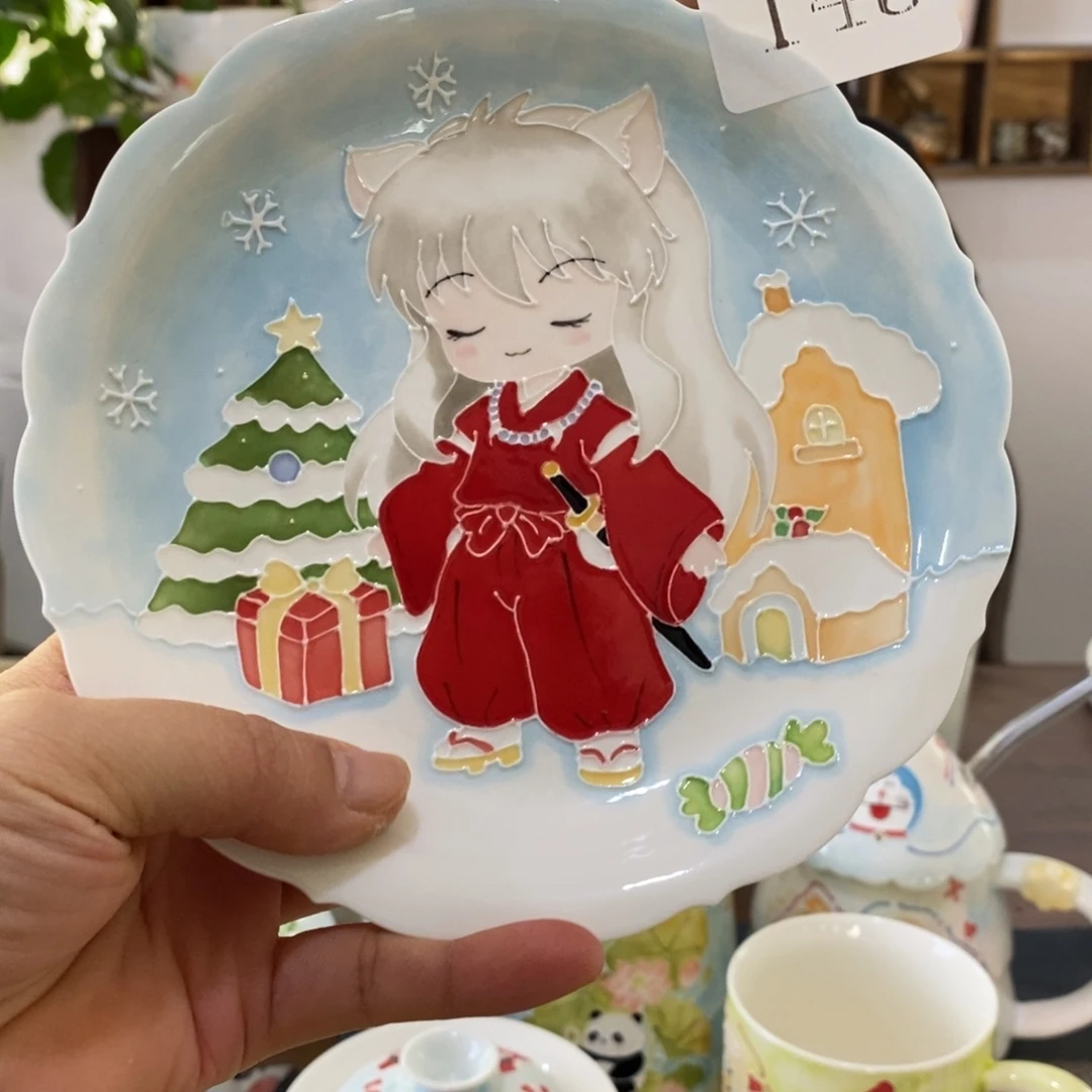 悄***悄瓷片景德镇釉下彩手绘