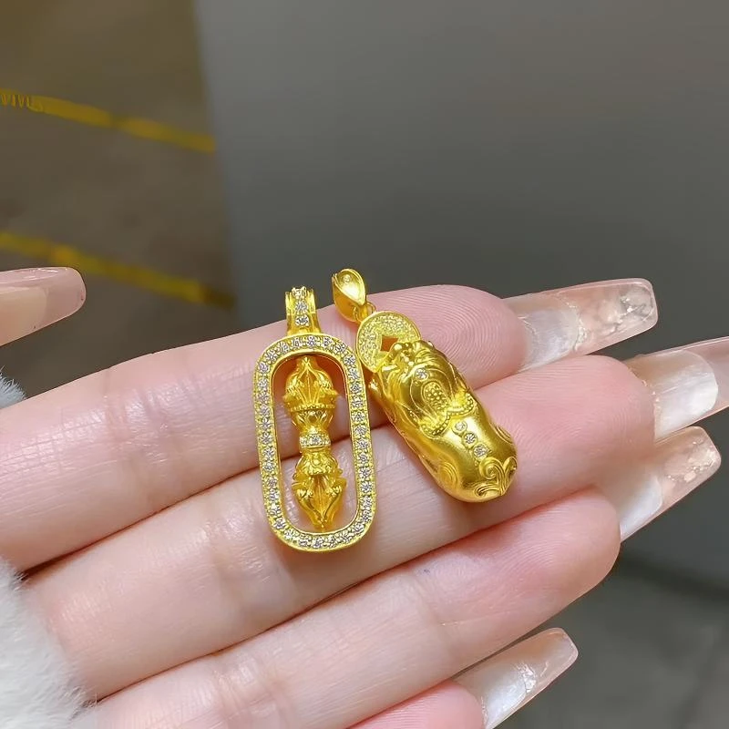 吊坠足银 貔貅金刚杵套坠气质轻奢简约百搭时尚精致满钻精美坠链