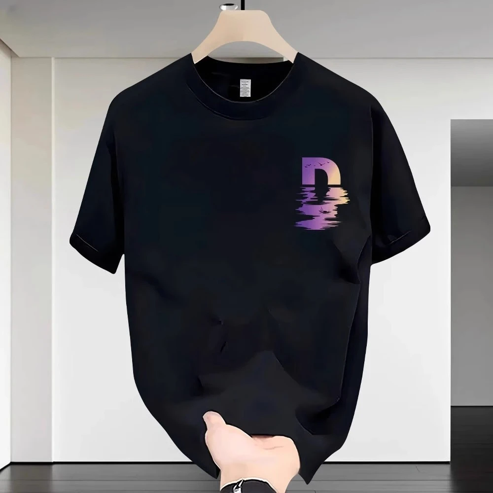 2025夏季新款国潮印花宽松百搭男女款圆领棉短袖T恤潮流设计感