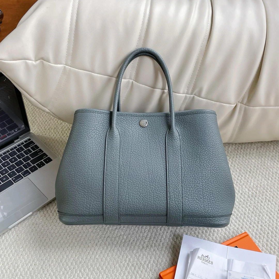 99新 Hermes/爱马仕 杏仁绿garden花园30中检B刻JM12-2586