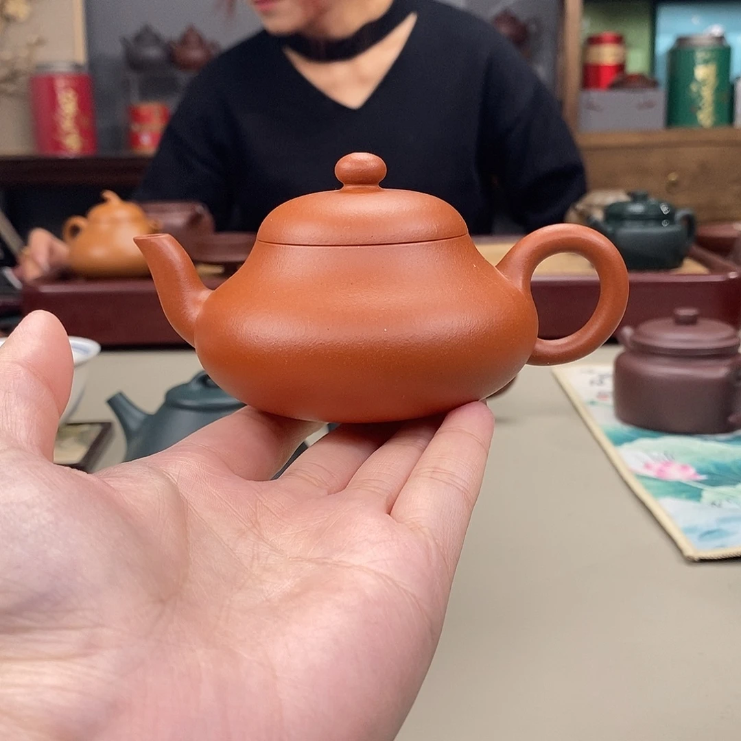 茶壶紫砂赵庄生砂朱泥君德半手140cc