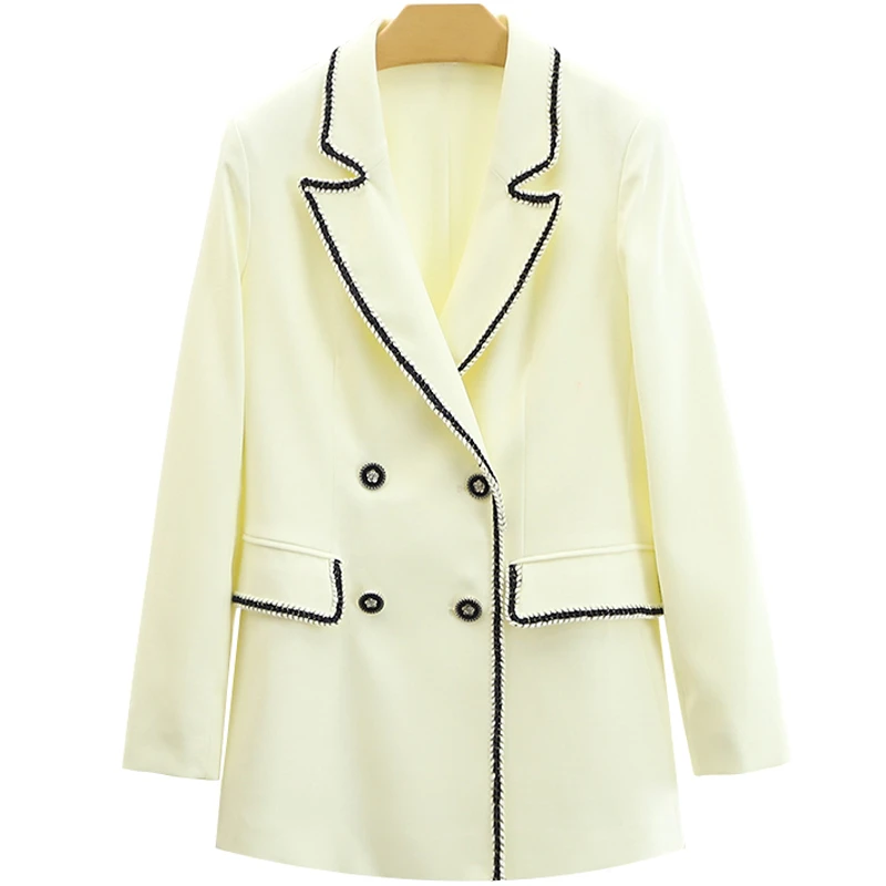 【伍莎-自营】时尚双排扣气质西装外套#ZHD45W006
