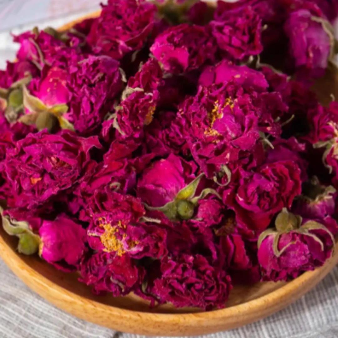 平阴重瓣红玫瑰花冠茶凌晨2点采摘玫瑰花冠