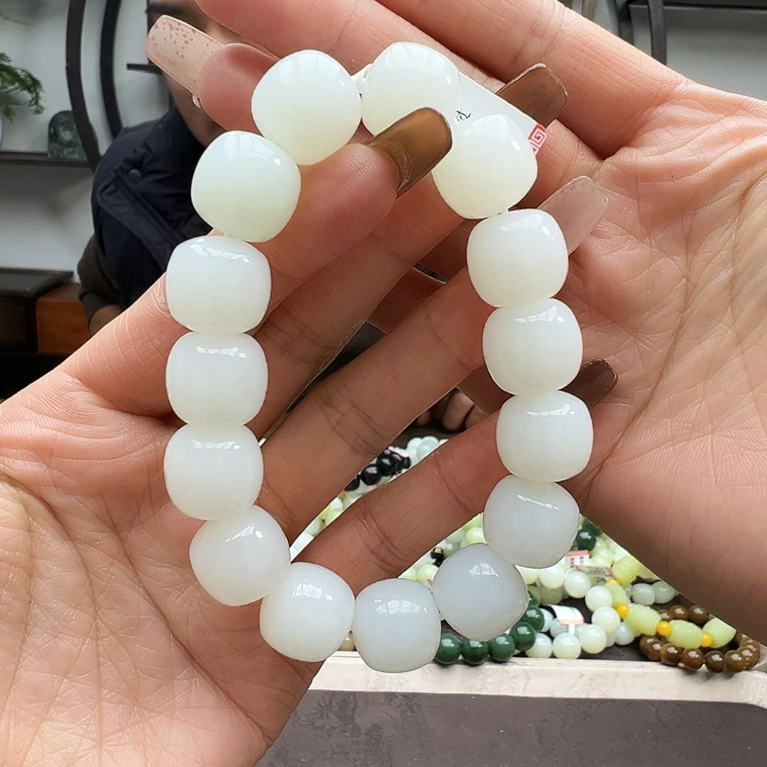 和田玉未镶嵌手链15米达