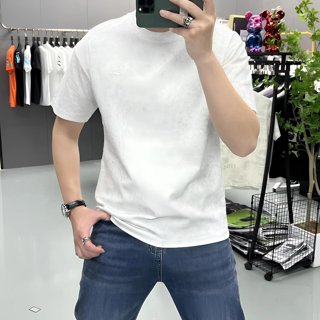 正品夏季新款痞帅男士短袖T恤个性修身圆领半袖痞帅显瘦上衣体恤