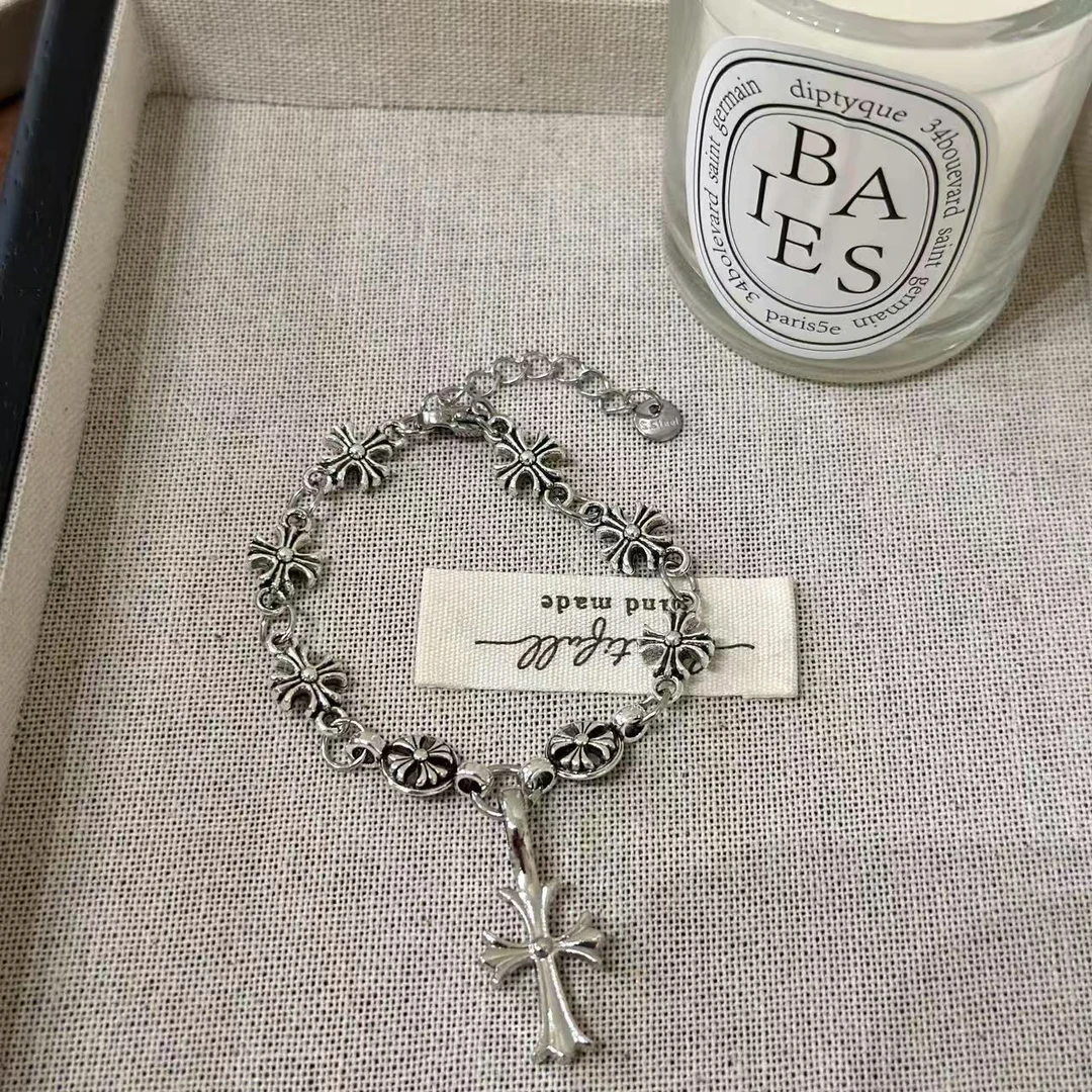 合金手链 十字架小众克罗设计冷淡手链 项链