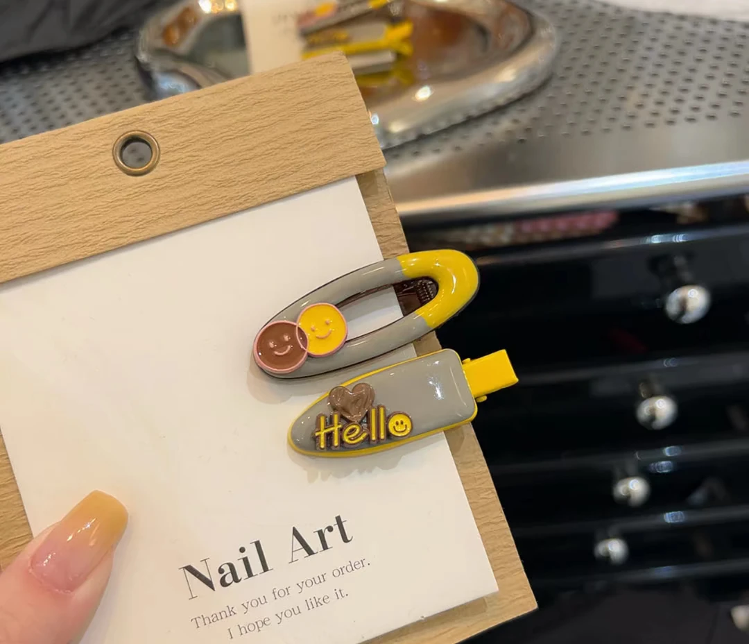 韩国笑脸Ab发夹（一对）