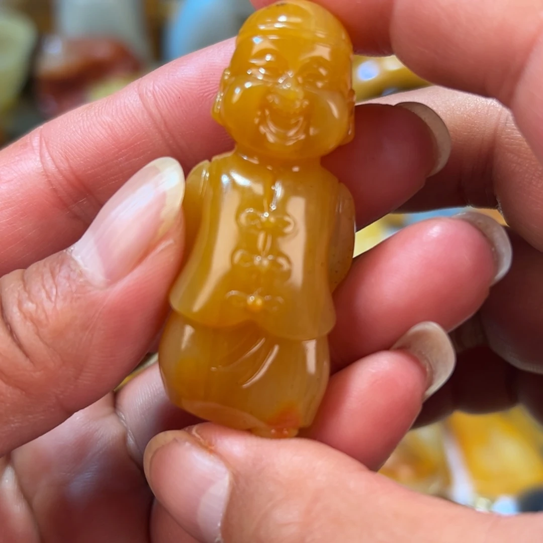 石英质玉（黄龙玉）合金颈饰