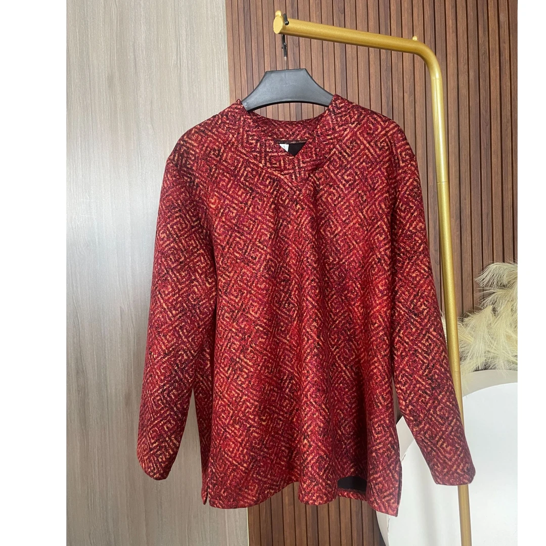 砖红色弹力打底衫女加厚加绒保暖大码