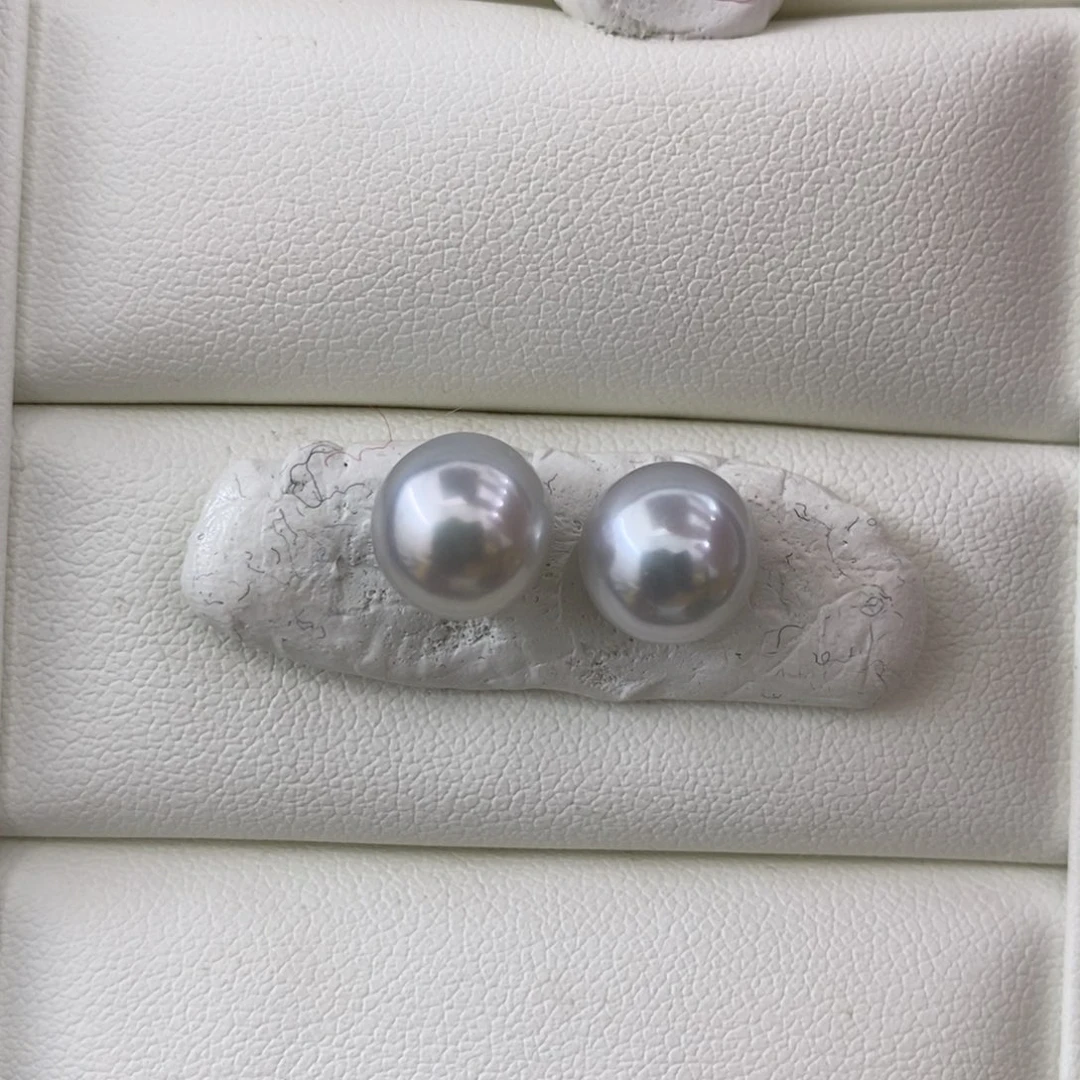 未镶嵌澳白9-10mm近正圆宝石光海水珍珠