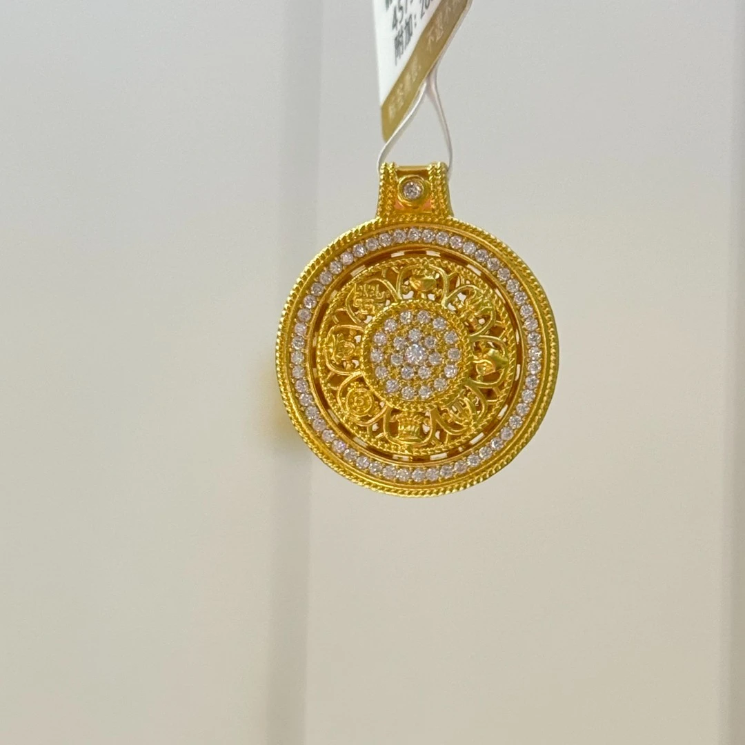 Y【转动福运八宝点钻吊坠】足金999 5D吊坠编绳（附加488/288）