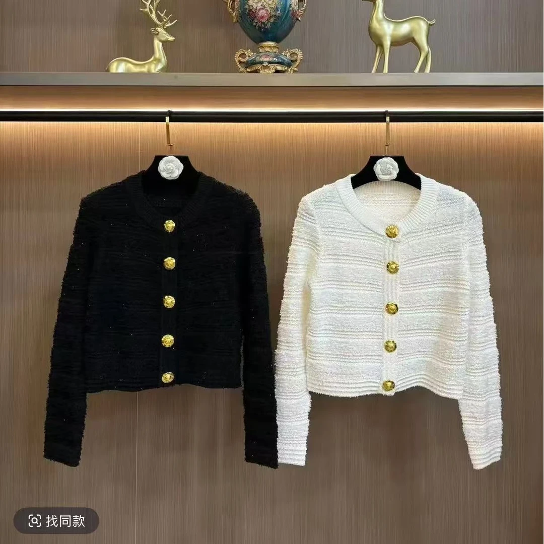 25285秋冬法式小香风时尚显瘦百搭长袖休闲小众轻奢气质上衣