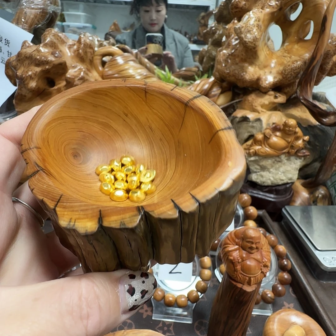柏木（崖柏）黑油聚宝盆
