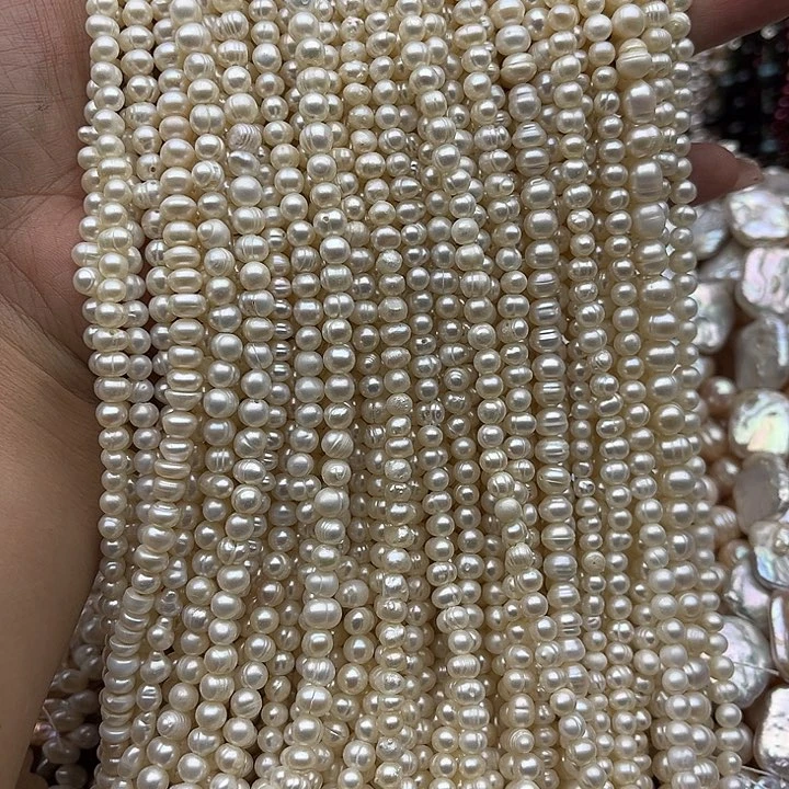 玛瑙/玉髓未镶嵌珠宝半成品一条4.5mm左右珍珠