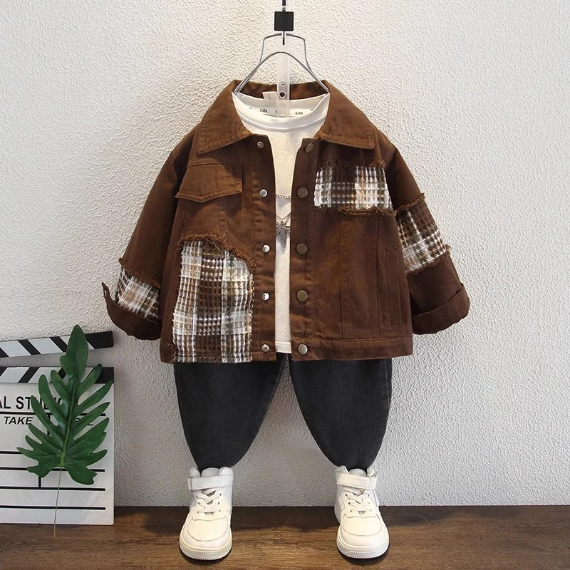 男童春秋款外套2025新款韩版春季中大童儿童男孩帅气时髦春装潮