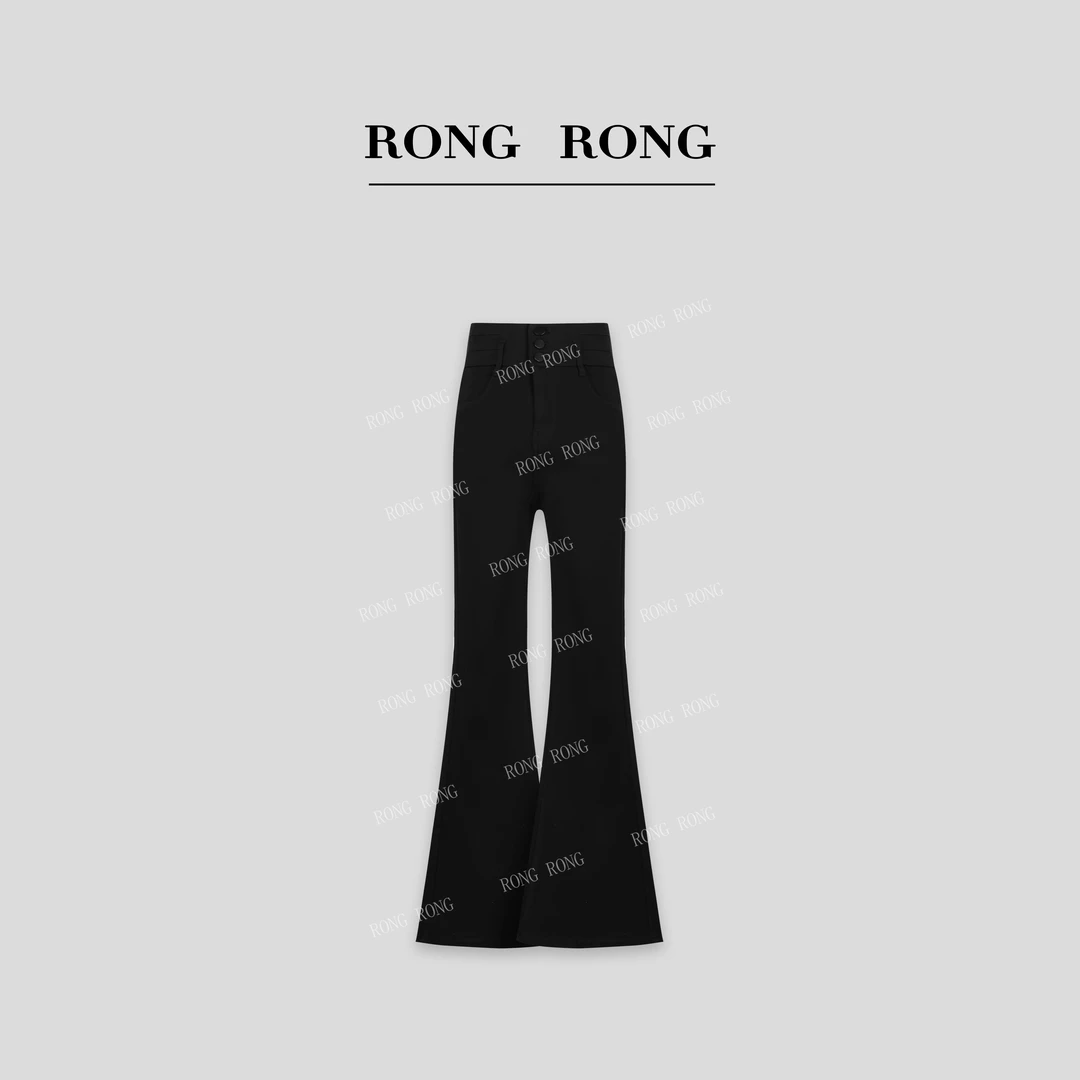 溶溶J【超模人鱼裤】RONGRONG 高腰收腹提臀修腿加绒喇叭裤BR2332