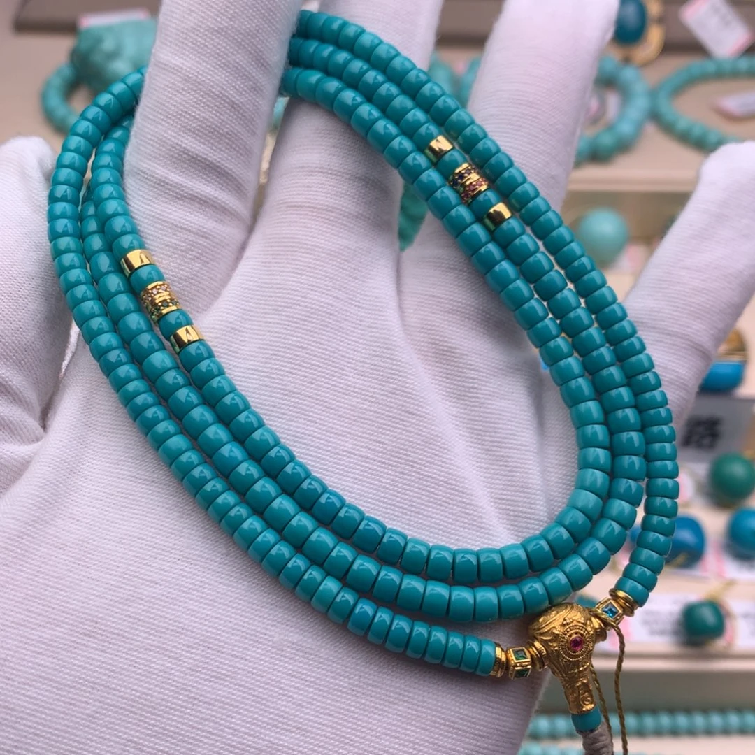 绿松石18K金镶嵌珠宝奇石