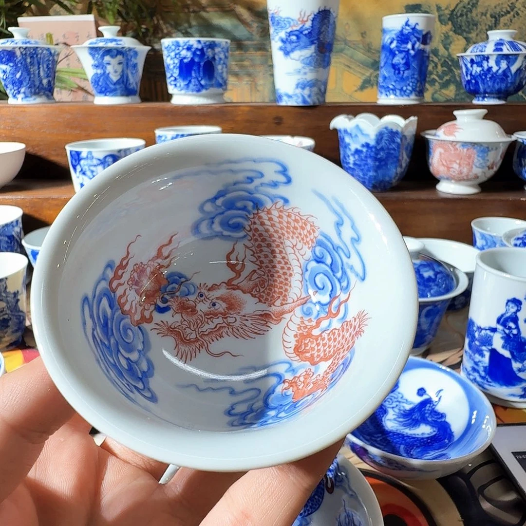 海***玉泥塑主人杯手工手绘